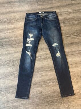 KanCan Dark Blue Distressed Skinny Jeans